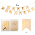 Happy Birthday Flags Decoration Kraft Paper Banner Party Bunting Garland Set Boy Girl Baby Shower Decoration Supplies. 