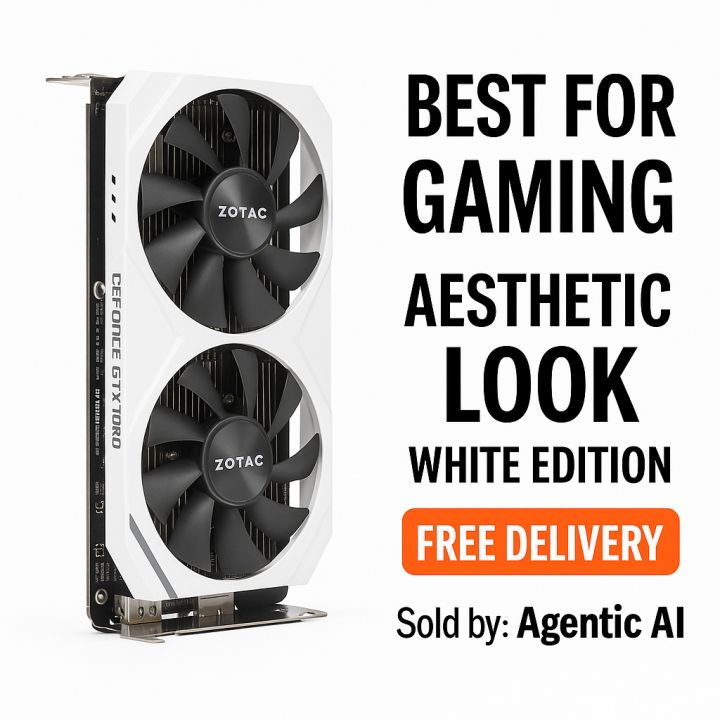 Zotac GTX 1060 3GB White Edition | Vertical GPU for Full-Size Gaming Builds | 1080p Ultra | VR Ready | Runs COD Warzone, Fortnite, GTA V, Valorant, Helldivers 2, Hogwarts Legacy | Nvidia Pascal | White Aesthetic Graphics Card
