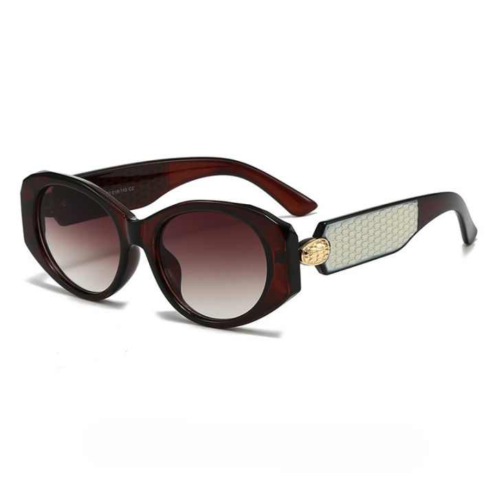 2025 New Oval Sunglasses Ladies Metal Snakehead Fashion Versatile Sun Glasses Women Luxury Goggle Oculos De Sol Feminino UV400