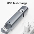 Smiling Shark SD1023 LED Multifunctional Flashlight with Hook Camping Light USB Rechargeable Zoomable. 