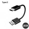 20/10cm Ultra Short USB Type C Cable 3A Male USB A to Male Type-C Data Wire Cord for Samsung Huawei Xiaomi Fast Charging Cable. 