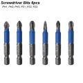 Magnetic Screwdriver Bits Set PH1 PH2 PH3 PZ1 PZ2 PZ3 Anti-slip 1/4 Hex Shank Fit Hand Electric Drill Driver Tool Part Accessory. 