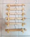 6 Pcs Wooden Hanger With Plastic Clip Stainless Steel Frame. 