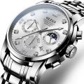 O'levs Watches for Men Diamond Business Dress Analog Quartz Stainless Steel Date Luxury Casual Fashion Wrist Watch Waterproof Luminous.