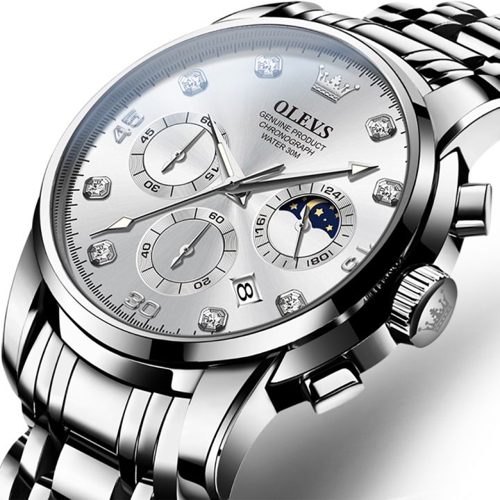 O'levs%20Watches%20for%20Men%20Diamond%20Business%20Dress%20Analog%20Quartz%20Stainless%20Steel%20Date%20Luxury%20Casual%20Fashion%20Wrist%20Watch%20Waterproof%20Luminous%20-%20Image%204