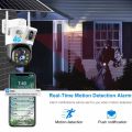 Solar Panel Dual Lens 4G Sim CCTV Camera Outdoor Color Night Vision PIR Alarm Two Way Audio IP Camera (Dailog sim not support). 