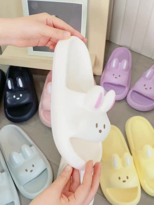 Cute Rabbit Unisex Slippers Non-Slip Slip-On Indoor Slippers Comfortable Soft Home Slippers
