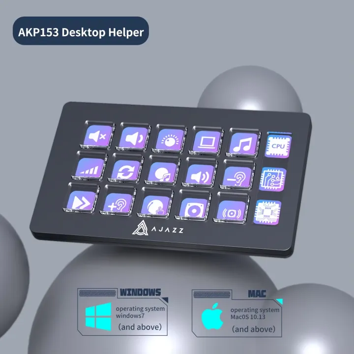 Ajazz AKP03E/153E Programmable Macro Keyboard Mechanical Gaming ...