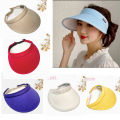 Women Summer Hat Multicolor Beach Hat Sun Visor Wide-brimmed Hat Adjustable UV Protection. 