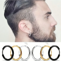 5 Pcs Simple Stainless Steel Hoop Earrings Unisex Single Side Multiple Sizes Earrings Cartilage Piercings Jewelry. 