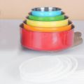 5 Pcs Stainless Steel Home Kitchen Food Container Storage Mixing Bowl Set Color Crisper Stainless Steel Round Five Piece Set with Lid Sealed Bowl UJu851 (Yellow, One Size). 