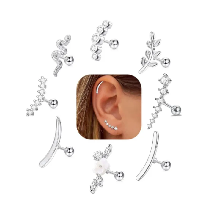 1Pc%2016G%20Stainless%20Steel%20Screw%20Back%20Stud%20Earrings%20for%20Women%20Men,%20Fashion%20Cubic%20Zerconia%20Cartilage%20Conch%20Helix%20Ear%20Piercing%20Jewels%20-%20Image%202
