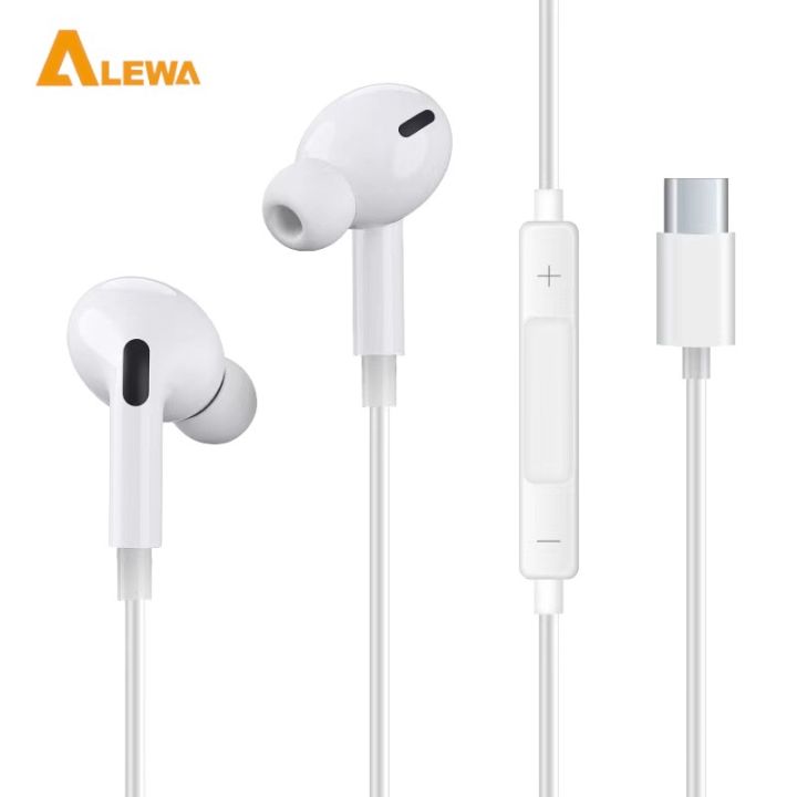 Alewa Type C Earphone for All Type C Devices | Super Bass Sound | Volume Keys | Stereo | Mic