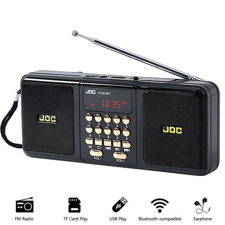 Portable FM Radio Rechargeable Battery Wireless Speaker Support TF USB MP3 Player Bluetooth-compatible Speaker With FM Receiver