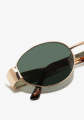 CREEK Trendy Retro Oval Sunglasses for Women – Golden Frame with Green UV Lenses | 2025 Designer Fashion Shades. 