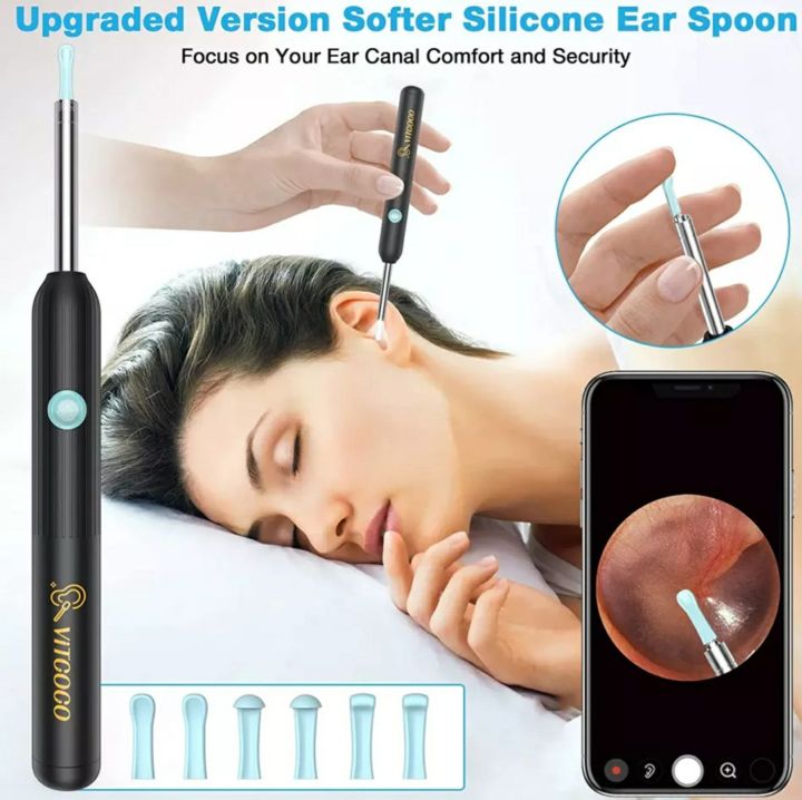 VITCOCO Otoscope Ear Wax Removal 
Visual Digging Ear Spoon 3.0mm Ultra-Thin 
Otoscope Wifi HD Wireless Ear picking 
Mirror Endoscop