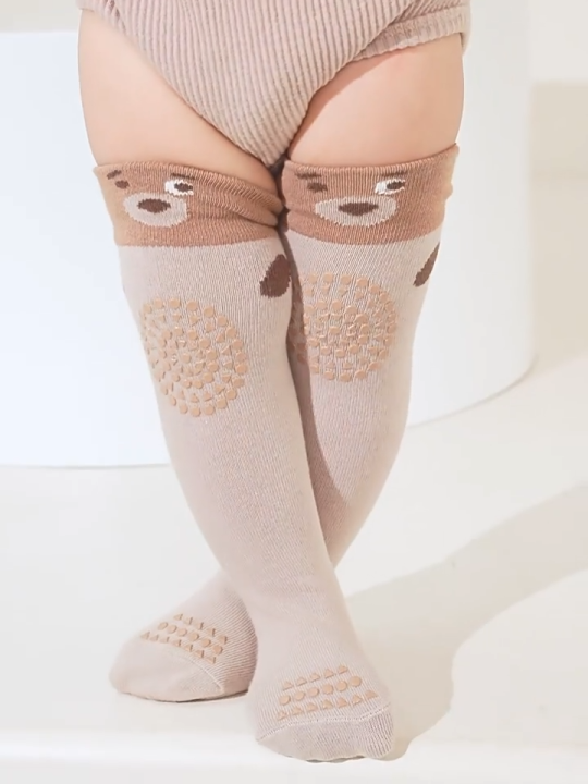 Baby Long Anti-slip Knee Socks Cartoon Combed Cotton Children Socks Newborn Baby Socks