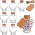 8 Pack 60ml Heart Shaped Candy Glass Jars Wedding Favor Jars Wish Drifting Bottle for Candy Spices Christmas Valentine's Day. 