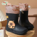 Children's Rain Boots Cartoon Capybara Pattern Rain Shoes For Girls Boys Anti-Slip Elastic Band For Students.