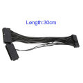 24 Pin Power Supply Splitter Cable 1 to 2 Synchronizer ATX Mining 30cm Motherboard Dual PSU Extension Cable for BTC PC Computer. 