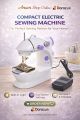 Mini Portable Sewing Machine Household Foot Pedal Straight Line Hand Table Two Thread Kit Electric- White. 