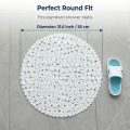 1PC Round Pebble Shaped Shower Pad 55x55cm Anti-Slip Bathtub Mat with Drainage Holes for Shower Rooms and Bathroom Floors. 