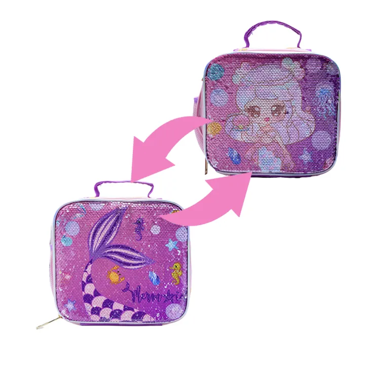 BLING%20BABIES%20Children's%20Tote,%20Lunch%20Bag,%20Double%20Sided%20Pink%20Mermaid%20Sequin%20Design,%20Suitable%20for%20Carrying%20Food%20-%20Image%205