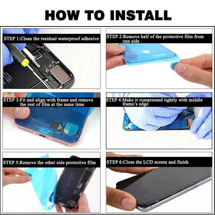 Waterproof%20Adhesive%20Sticker%20For%20iPhone%2014%20PRO%20MAX%20PLUS%20Front%20Housing%20Frame%20Tape%20Strips%20Screen%20Pre-Cut%20Seal%20Adhesive%20Replacement%20-%20Image%204
