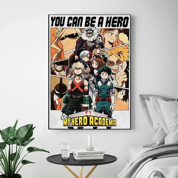 Japanese Anime My-Hero-Academia Poster Cartoon Manga Canvas Painting ...