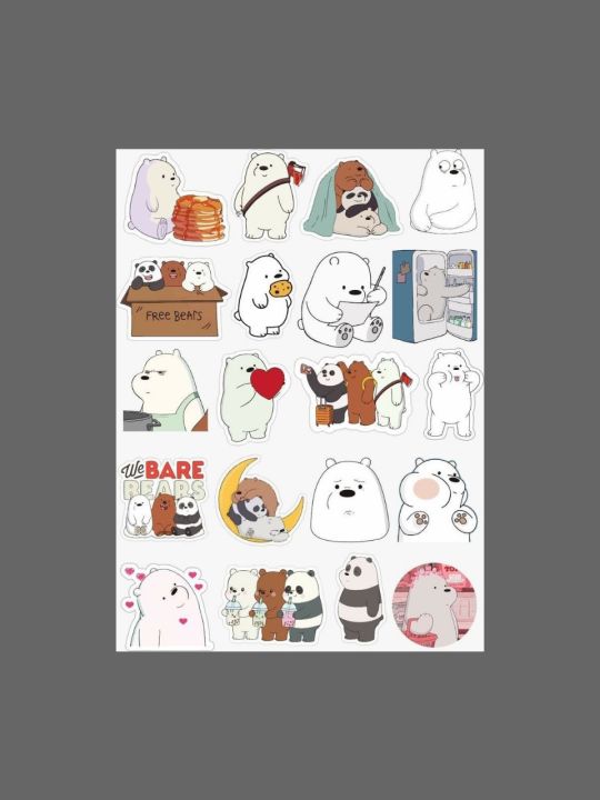 We Bare Bears Journal Mini Uncut Sticker Sheet | Daraz.pk