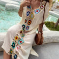 CROCHET BIKINI Women Beach Dress Cover-Ups Swimsuit Beachwear Bathing Suit Swim Cape For Woman Summer Tunic Saida Praia. 