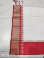white And Red Exclusive Design Tangail Tat half silk Saree For Women.