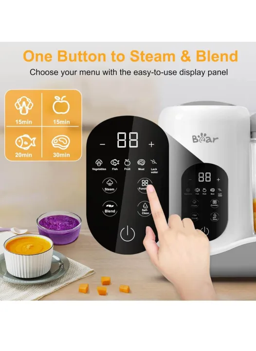 BEAR%202024%20Baby%20Food%20Maker%20%7C%20One%20Step%20Baby%20Food%20Processor%20Steamer%20Puree%20Blender%20%7C%20Auto%20Cooking%20&%20Grinding%20%7C%20Baby%20Food%20Puree%20Maker%20with%20Self%20Cleans%20%7C%20Touch%20Screen%20Control,%20White%20-%20Image%203
