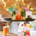 100 Pcs Disposable Straws Rainbow Umbrella Fruit Straws Table Decor Tropical Drinks for Cocktail Soft Drinks Hawaiian Party. 