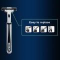 Gillette Vector Razor Blades 2 Layer Blades Skinguard Sensitive Skin Straight Manual Razor Shaver For Men Beard Removel. 