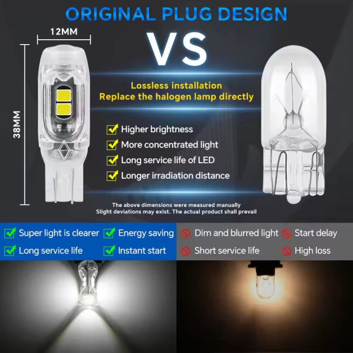 2/4/10/20%20PCS%20Flash%20Strobe%20T10%20W5W%20LED%20Bulb12V%202835-5SMD%20White%20Car%20Interior%20Dome%20Map%20Trunk%20License%20Plate%20Wedge%20Side%20Lights%20-%20Image%202