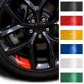 6Pcs Car Sticker Reflective Car Wheel Rim Vinyl Warning Stickers Hash Mark Stripe Racing Wheel Hub Decals for Size 16" - 21". 