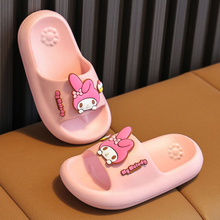 Sanrio Children's EVA Slippers Kuromi Melody Cinnamoroll Baby Indoor Slides Boys Girls Bathroom Non-slip Sense of Cloud Sandals
