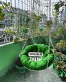 Egg Chair Swing 100 kg weight capacity with pillow.