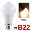 Smart Led Light Bulb PIR Motion Sensor E27 E26 B22 12W 85-265V Lamp for Porch Garage Stairs Hallway Dusk to Dawn Security Bulb. 