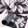 35x85cm Black Leaves Polyester Oven Dust Cover Autumn Leaf Printed Microwave Dust Cover Anti-Oil Dustproof Kitchen Home Decor. 