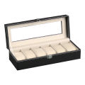WELLZONE 2/3/4/5/6/10/12 Posistions Classic PU Leather Watch Display Box With Lock Dustproof  Watches Storage Case Collector. 