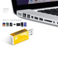 Alloy Card Reader 4 Ports USB2.0 Micro SD TF M2 MS Pro Duo MMC SDHC DV Phone Camera Memory Card Adapter with LED Indicator.