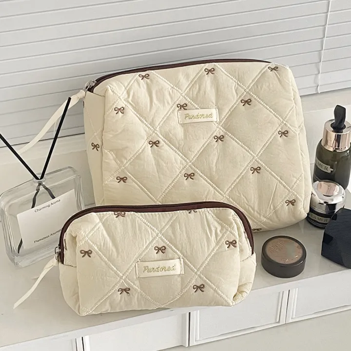 Fashion%20Brown%20Bow%20Cake%20Women%20Makeup%20Zipper%20Bag%20Large%20Capacity%20Tote%20Organizer%20Toiletry%20Cosmetic%20Pouch%20Ladies%20Make%20Up%20Handbag%20-%20Image%203