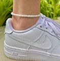 Pack of 3 Handmade White Beaded Cute Anklet , and pair of Bracelets Seed Beads for Girls Woman Special and gives a Cute look .. 