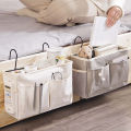 Multifunctional Bedside Sofa Hanging Storage Bag, Fabric Hanging Basket Bedside Shelves for Dormitory and Apartment Storage.