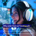 【Original G6000】 Wireless Bluetooth Noise Cancelling Gaming Headphones - Over the Ear Stereo Gaming Headset Headphone with Microphone - 40 Hours Long Battery - Premium Design - Wired & Wireless HIFI Bass Stereo Earphone Headband with Mic - By FunBug. 