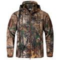 Men's Silent Soft Shell Camouflage Tactical Jacket Waterproof Warm Fleece Hunting Jackets Outdoor Hiking Fishing Hooded Coat.