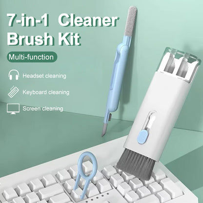 7in1 Smart Mobile Phone Screen Cleaner Kit Without Spray Liquid For Camera Tablet Laptop Earphone Cleaning Brush Pen Tools Key Cap Puller Keyboard Cleaning Brush