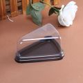 Clear Plastic Black Base Triangle Cake hoder. 